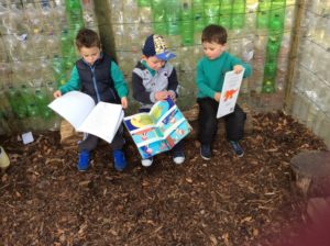 Children taking part in the storytelling on the move activity